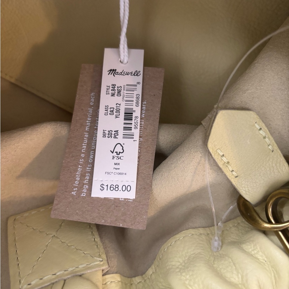 NWT Madewell Womens Butter Yellow The Piazza Mini Crossbody Bag,100% Cow Leather - Picture 9 of 15